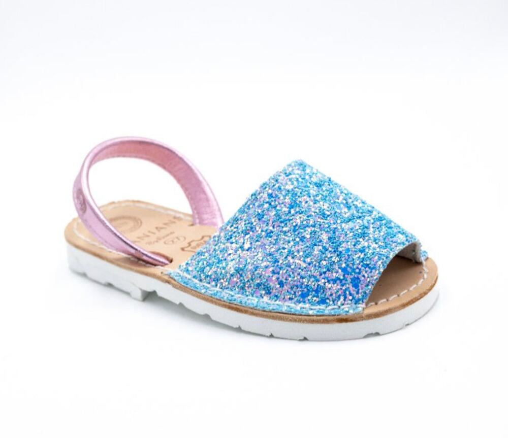 Kids Glitter Sandals Blue | Handmade in Spain | Kids Sizes